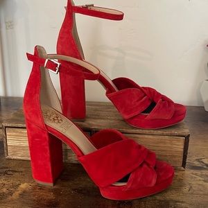 Vince Camuto Women’s Corlesta Platform Sandal, Red, Size 7